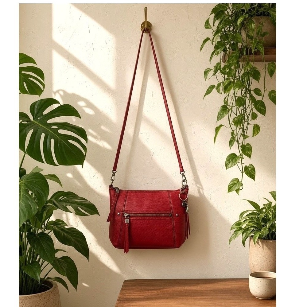 The Sak Sequoia 3-in-1 Red Pebbled Leather Crossbody Bag